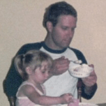 Eating ice cream. Circa 1984.